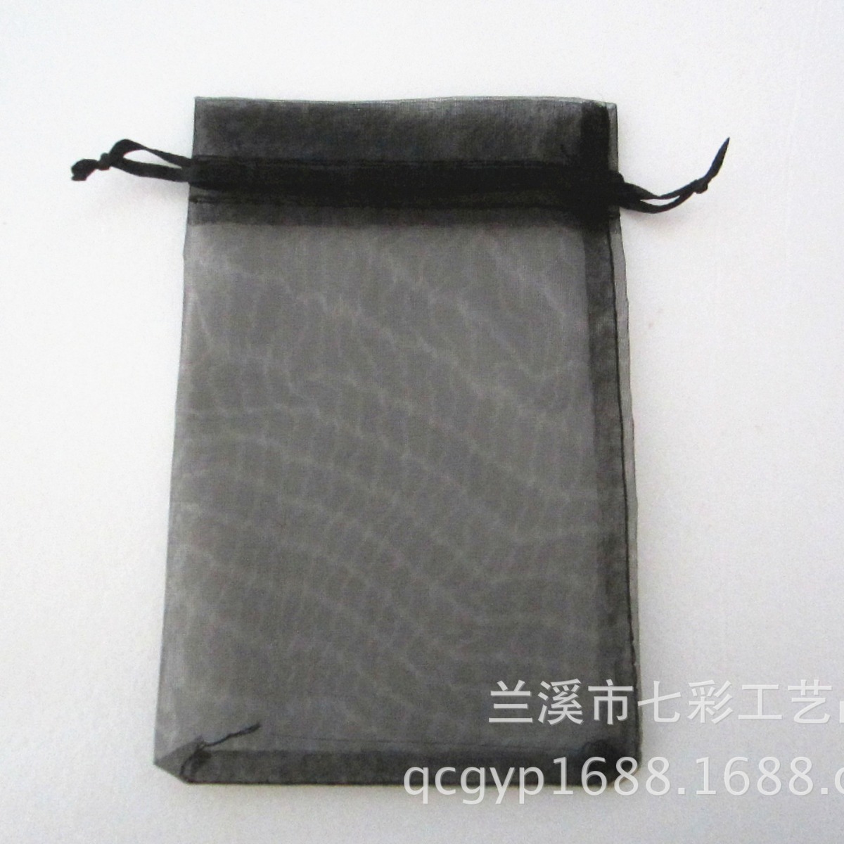 供应现货10*15黑色束口礼品包装袋 首饰袋 欧根纱抽绳袋 品质保证