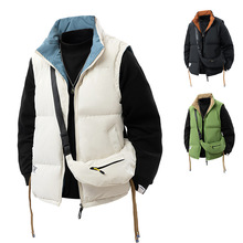 秋冬加厚2025新款双面穿马甲男女同款保暖羽绒棉服无袖情侣马夹男