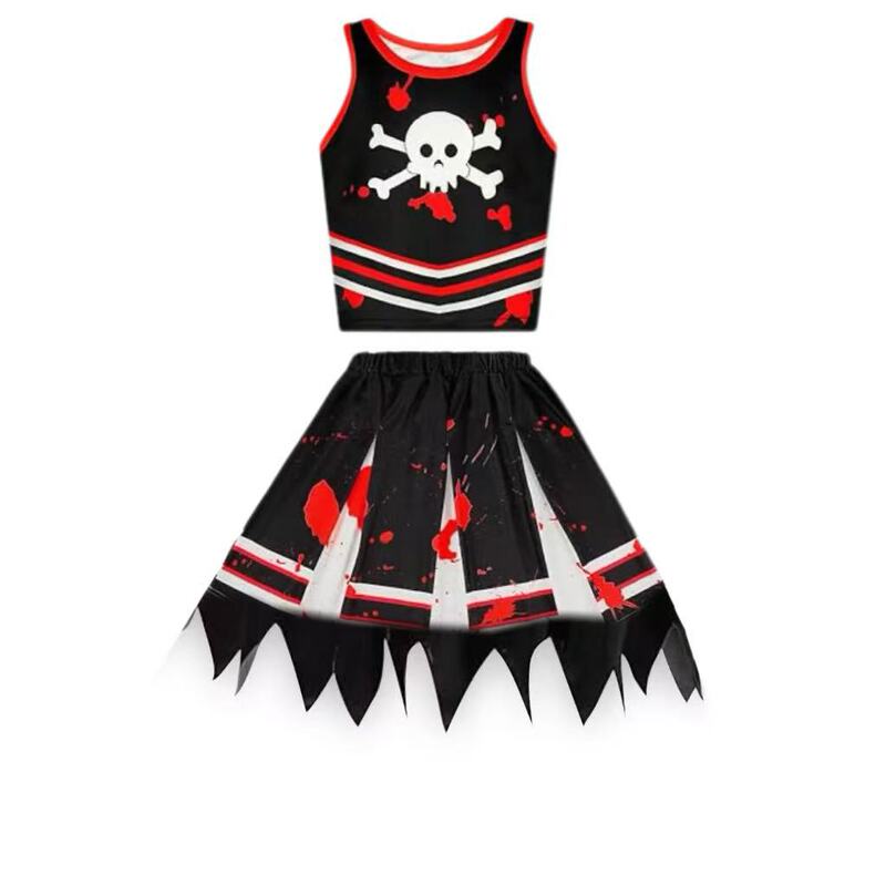 クロスボーダー新しいハロウィーンパーティー衣装海賊パフォーマンス服子供デジタル印刷チアリーディングパフォーマンス服|undefined