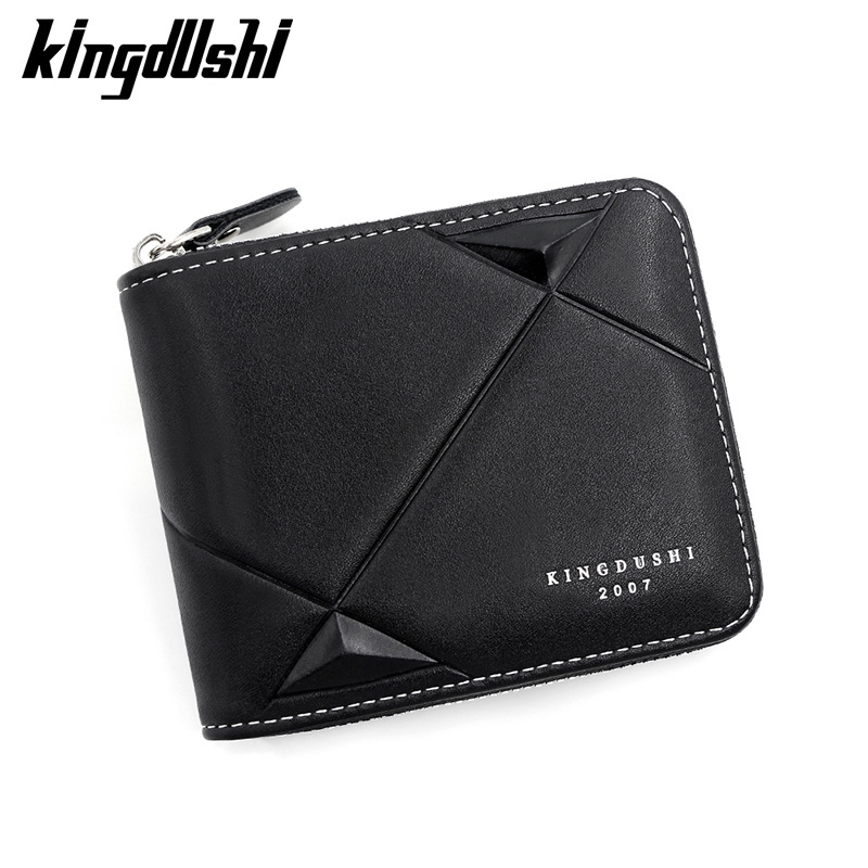Moda estereoscópica en relieve para hombres cartera corta gran capacidad brazalete bisagra bolso de cambio multi-tarjeta cartera mayorista