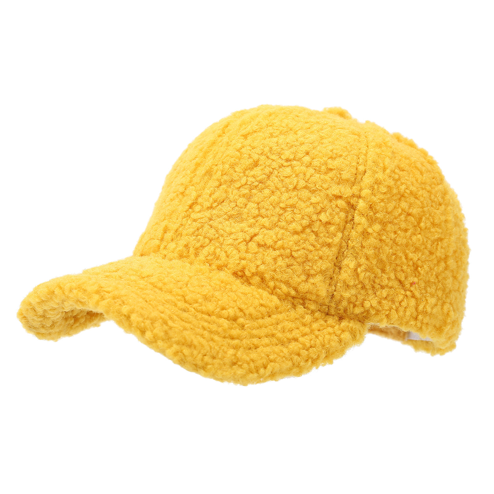 Winter Lamm Wolle Baseball Caps Für Kinder Baby Kinder Warme Dicke Feste Farbe Golf Caps Mädchen Junge Sport Gebogene Krempe Visiere Hut – Detail 6