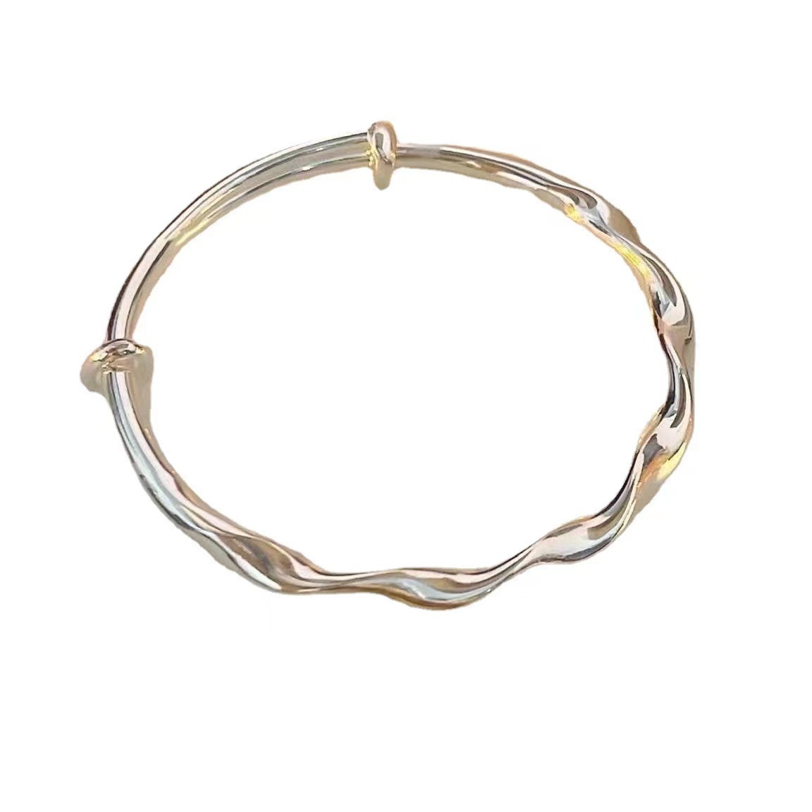 Nuevo Mobius trenzado pulsera femenina Botón Línea onda brillante simple anillo liso de alto grado novias pulsera