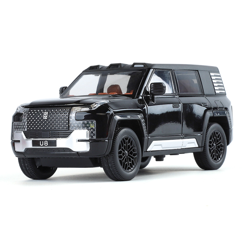 Zhiguan World Alloy Car Model 1:24 Mirando hacia arriba a U8, juguetes para niños, vehículos todoterreno, modelos de efectos de sonido, adornos