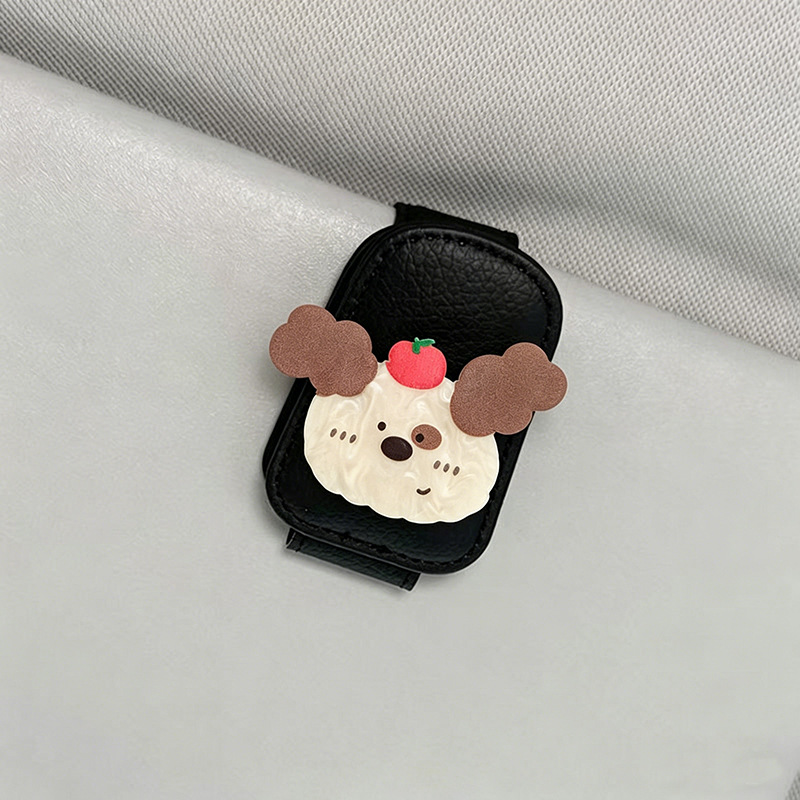 Cute Cartoon Glasses Clip for Car Storage, Bear-Shaped Sunglasses Holder for Car Sun Visor