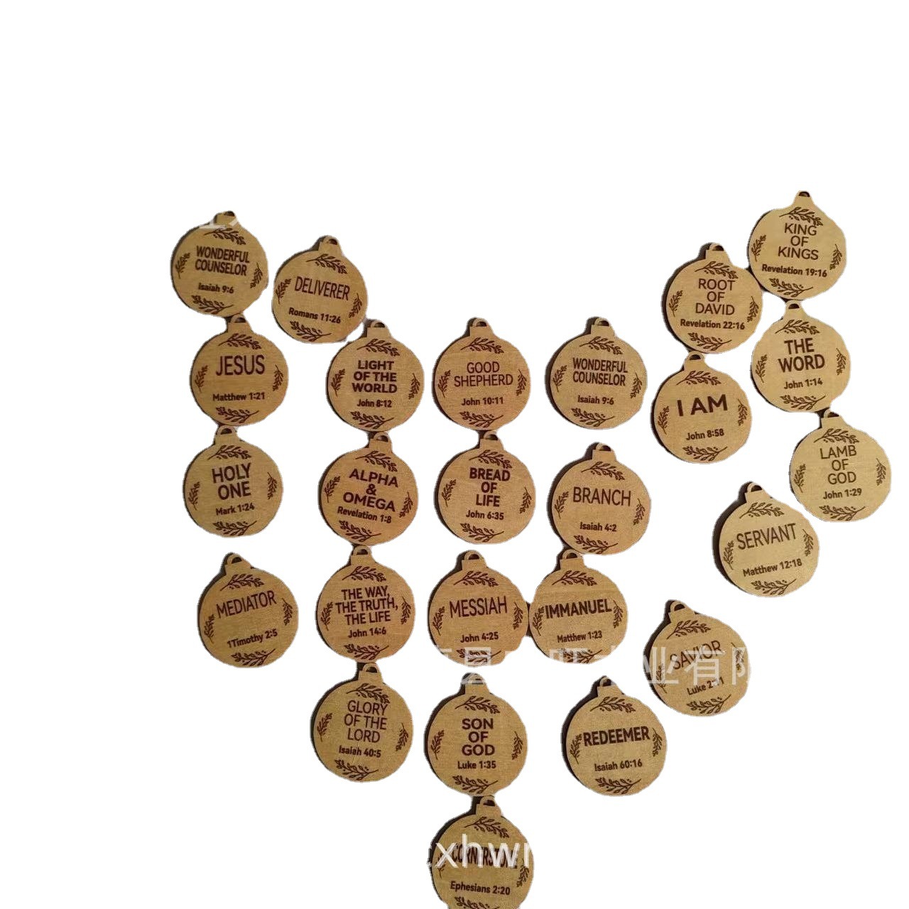 Estación independiente transfronteriza caliente nuevo listado de token cuerda elástica adornos colgante de Navidad de madera etiqueta colgante