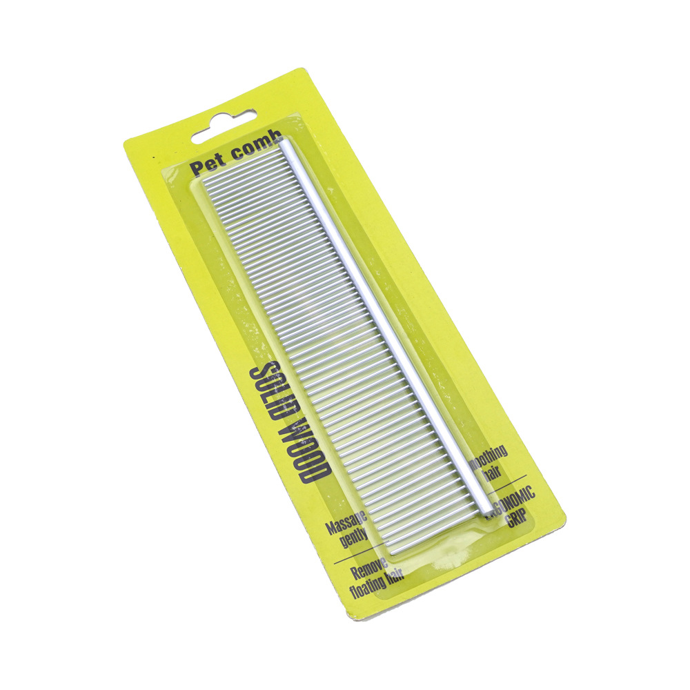 Venta directa de fábrica peine de fila para mascotas peine para perros peine de fila recta peine de aguja de acero inoxidable para mascotas peine de fila de pelo limpio para gatos