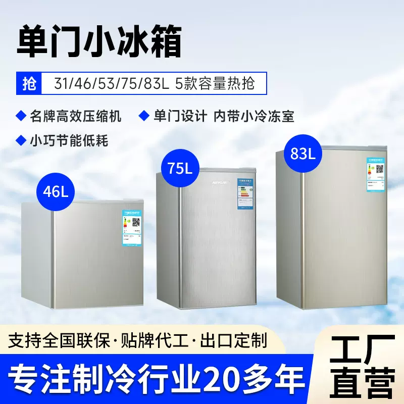 家用小冰箱宿舍二人用家用饮料冷藏保鲜小冰箱带小冷冻室小冰柜