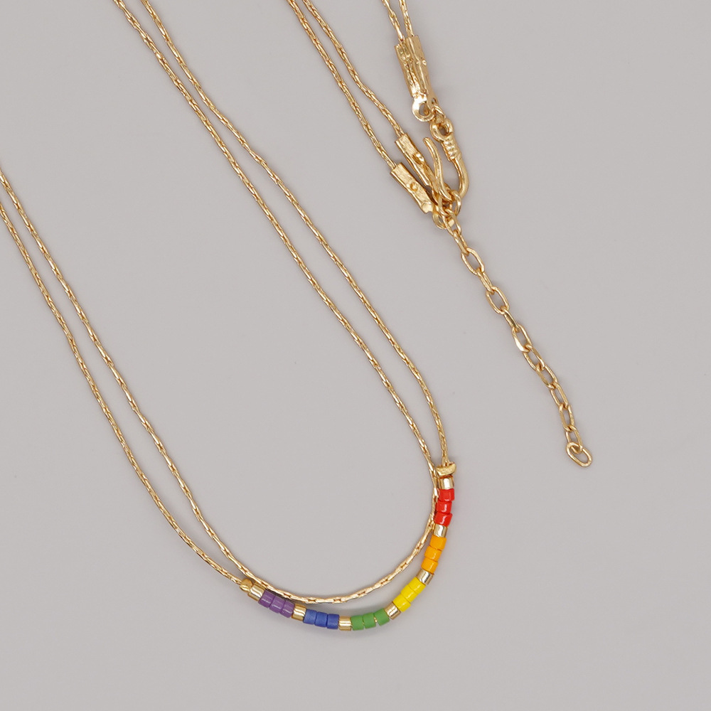 1 Piece Fashion Multicolor Mixed materials Beaded Womenu0027S Layered Necklaces