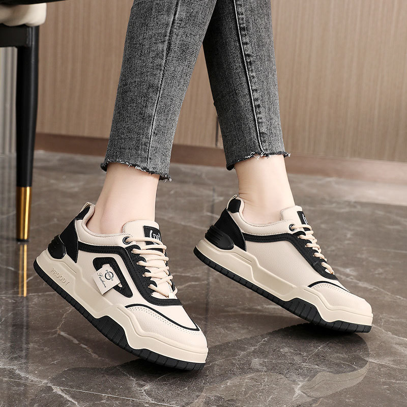 Ydj05 Neue Damenschuhe für Frühling/Herbst 2025: Dicke Sohle, schlichtes Low-Top-Design, lässig, mit optischer Vergrößerung – der Trend für Studenten._voghion.com