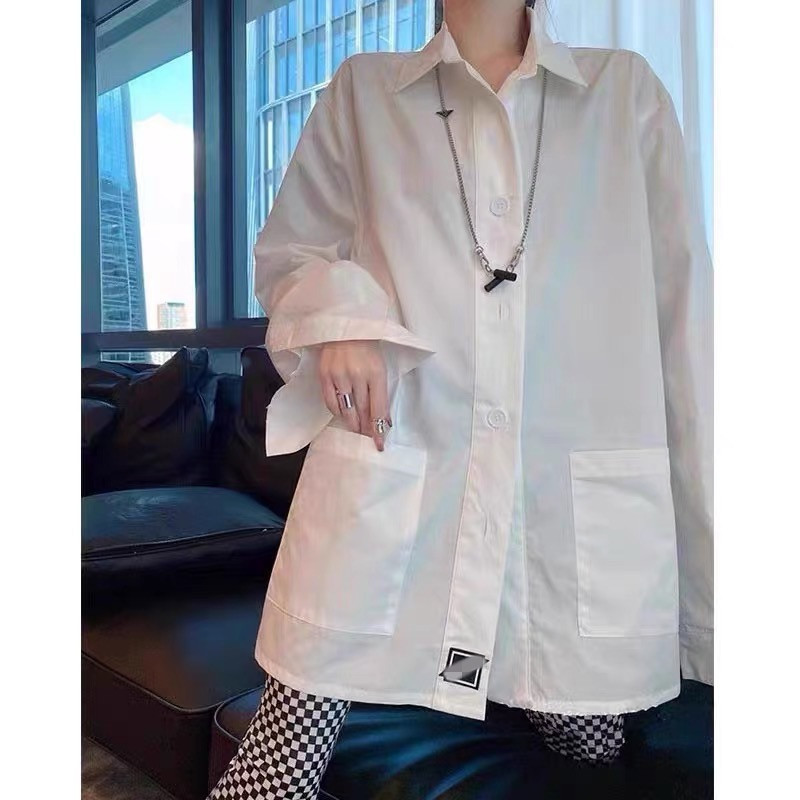 Classic Data Style with Large Logo Badge on the Back, Casual Loose Shirt Jacket for Men and Women, Export Wholesale