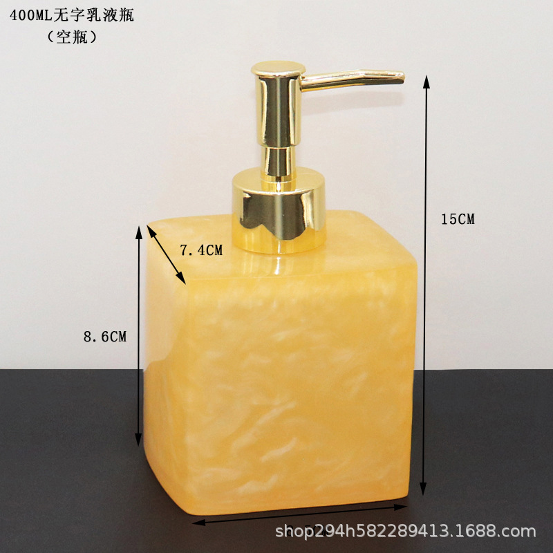 Hotel champú mano desinfectante botella resina creativa loción botella Champú gel de ducha sub-botella dispensador de jabón