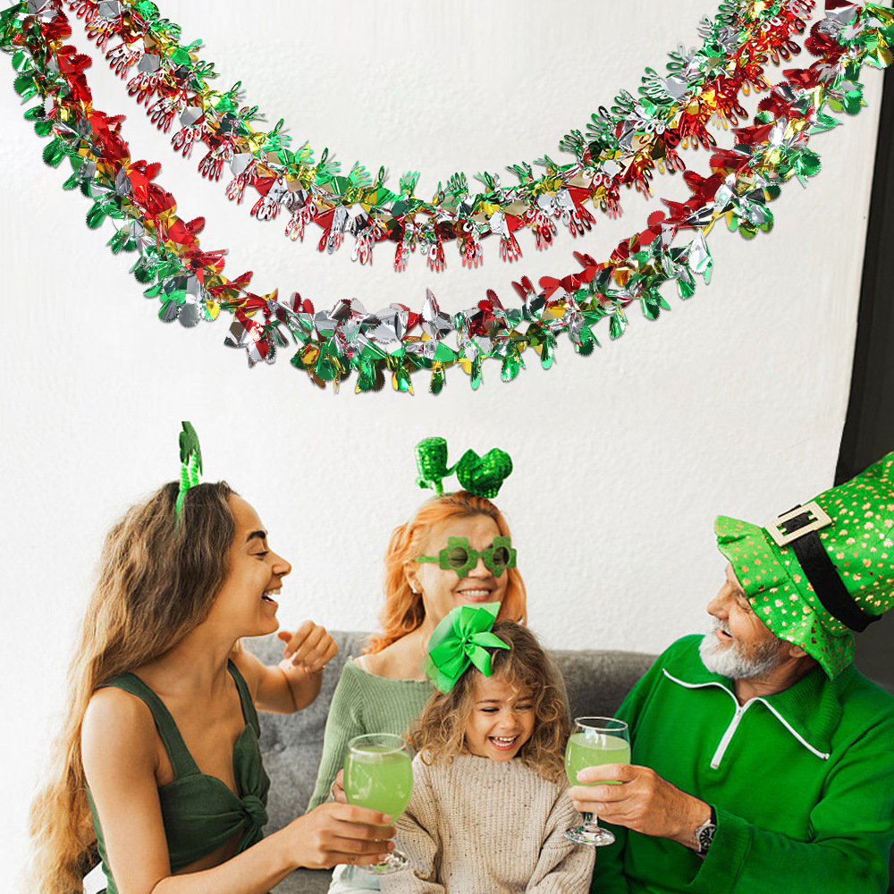 Nuevo 3 metros de decoración de color oro, plata, color rojo y verde amor campana de color de fiesta suministros de boda