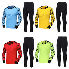 New goalkeeper suit set with pants for men, women and children, football match and training long-sleeve protective set with printing