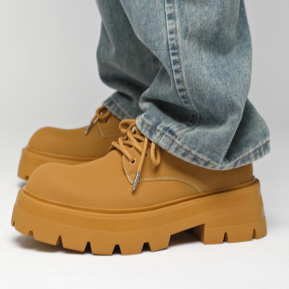 Chaussures en cuir décontractées pour hommes ShoeVault Cleanfit New Fashion Derby style britannique à gros orteil_voghion.com