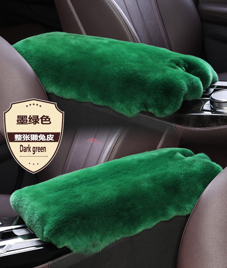 Rex Rabbit Fur Car Armrest Box Pad Winter New Style Universal