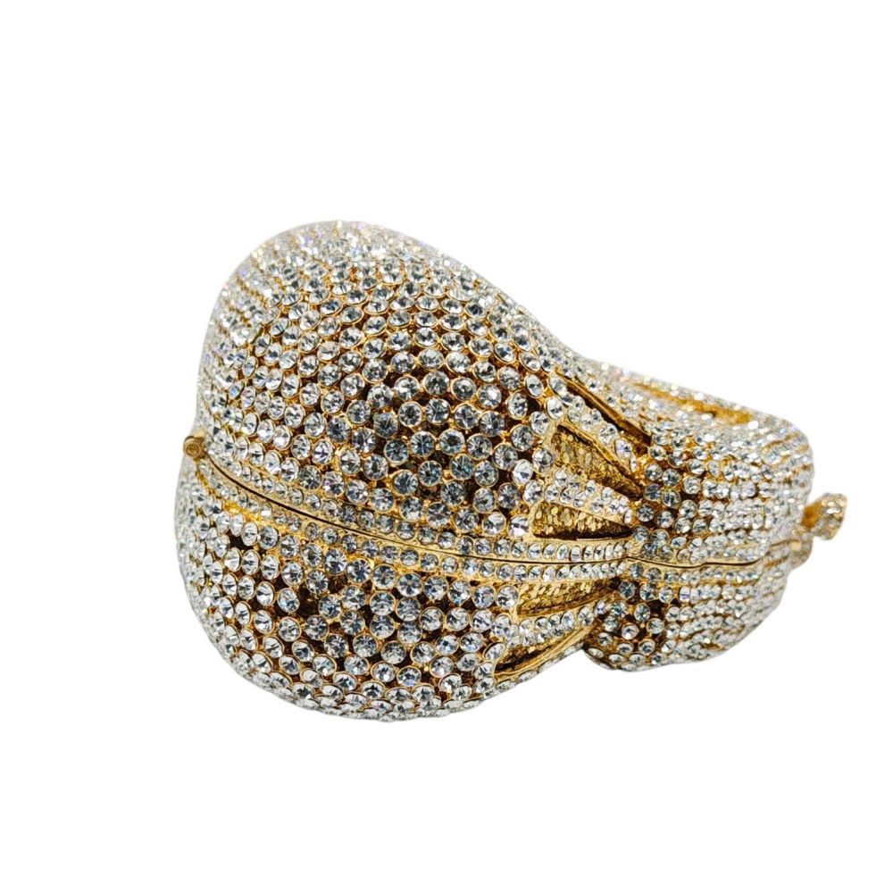 Túi clutch nữ đính đá dạ hội – túi cầm tay đính kim cương dự tiệc — Nền vàng kim cương trắng, Vàng Pha Lê, Vàng kim AB, Bạc AB