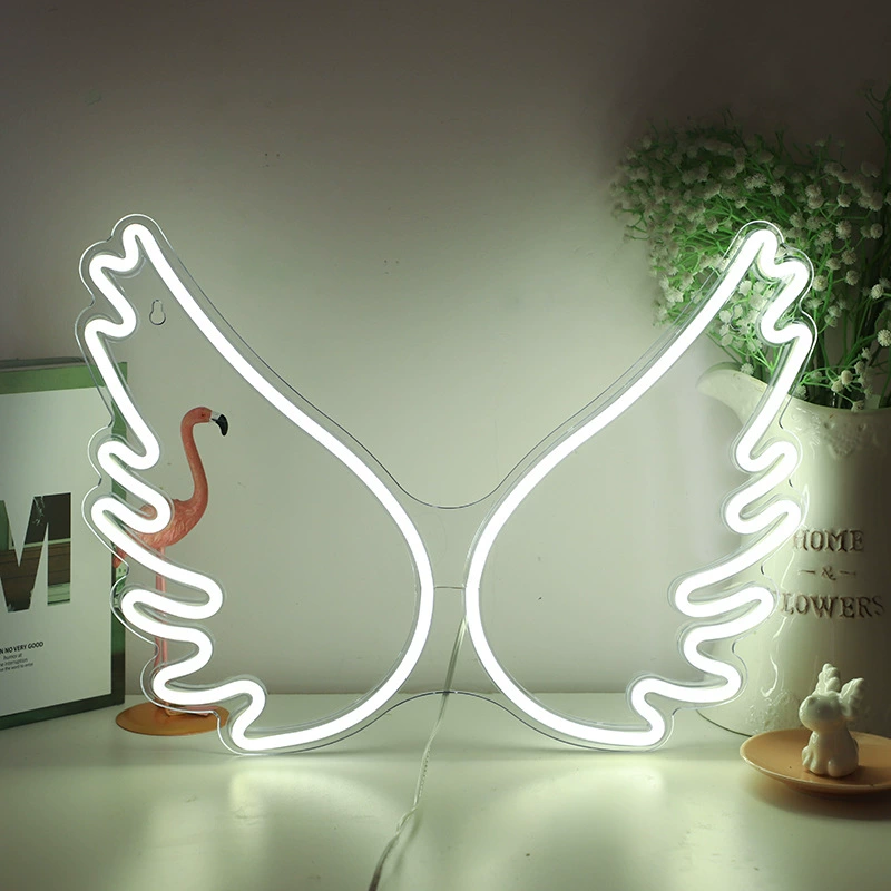 LED neon sign acrylic back panel, USB 5V‑1A with switch, decorative wall night light (various designs)