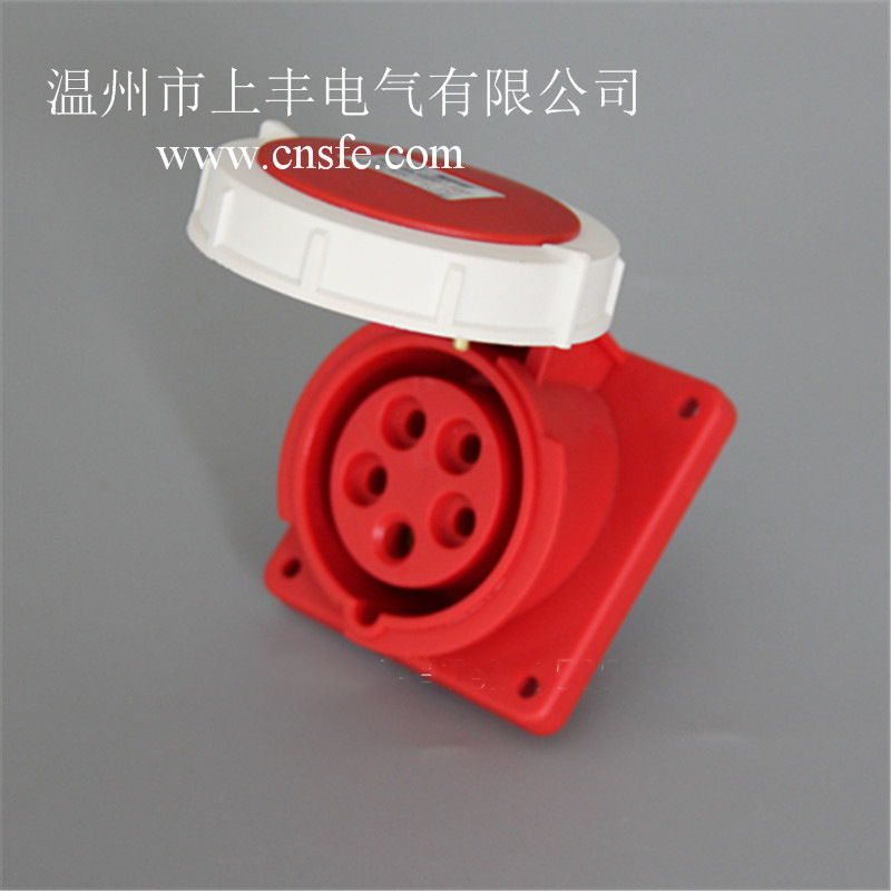 SFE温州上丰工业防水暗装斜式连体插座 IP44/16A/5P SFN-4152