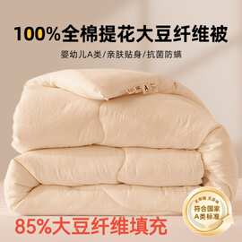 A类正品全棉提花85%大豆纤维被被子大豆被春秋被冬被被子冬季厚款