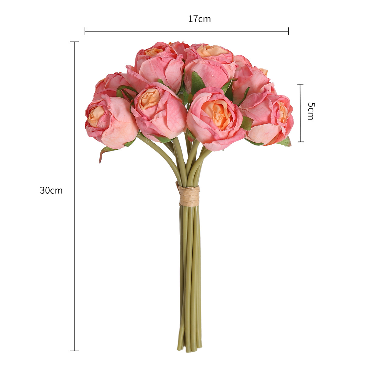 Nuevo estilo de tela de seda para bodas 12 racimos de borde de plátano rosa flor artificial hogar hotel mesa de comedor decoración rosa transfronteriza artificial