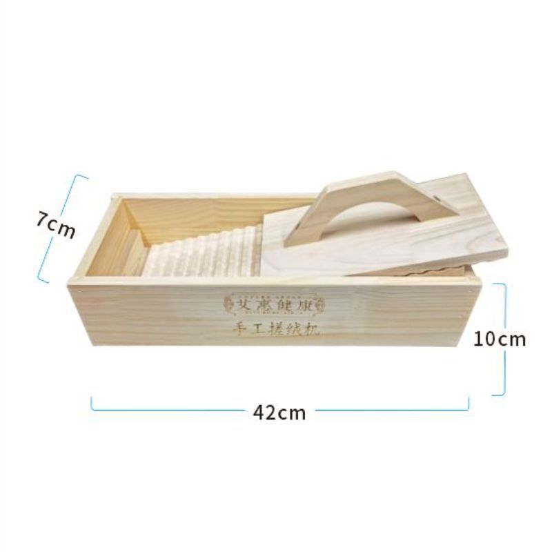 Hand-Cranked Mugwort Rubbing Machine with 500g Dried Mugwort Leaves for Moxa Wool Making preparation