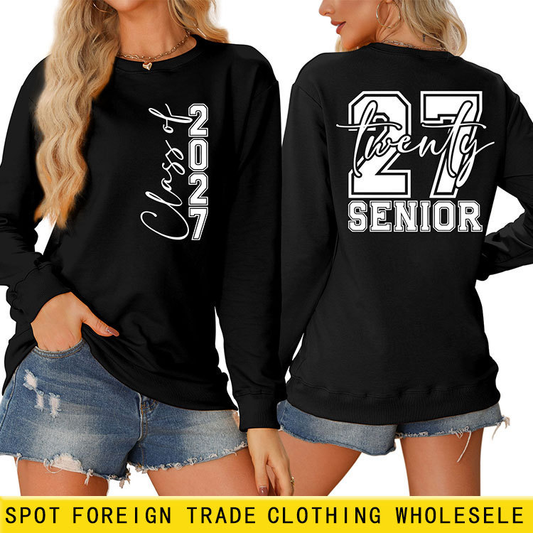 Twenty 27 Senior Class Amazon Wish Independent Site Casual Versatile Women's Sports Sweatshirt