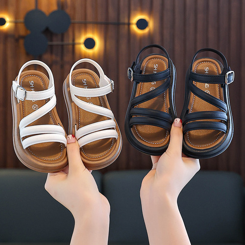 Children's sandals, open-toe, elegant summer new fashion Korean-style princess student cute versatile stylish sandals