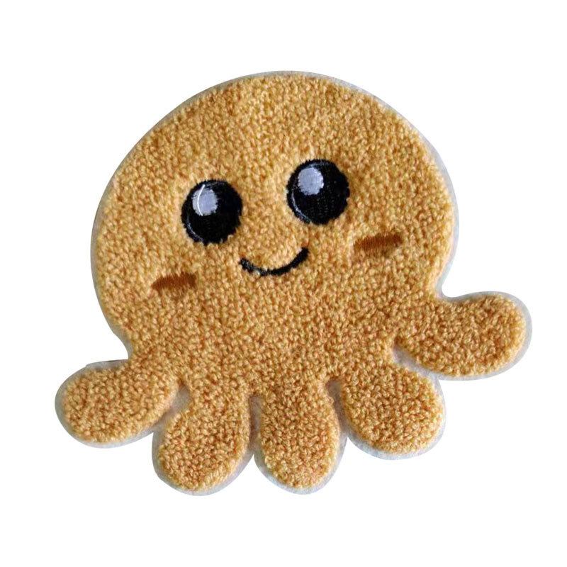 章鱼毛巾绣布贴卡通袖章刺绣衣服小号补丁贴布绣服装辅料装饰批发