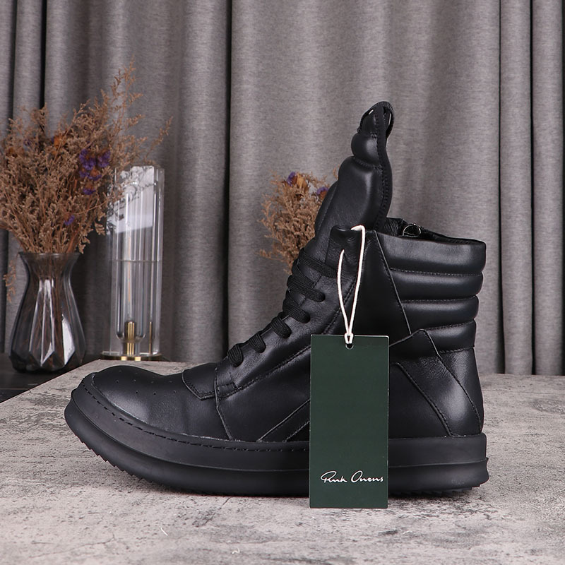 C411 high-top shoes men's thick-soled height increasing European Station short boots Women's ro men's board shoes men's trendy All Black Inverted triangle