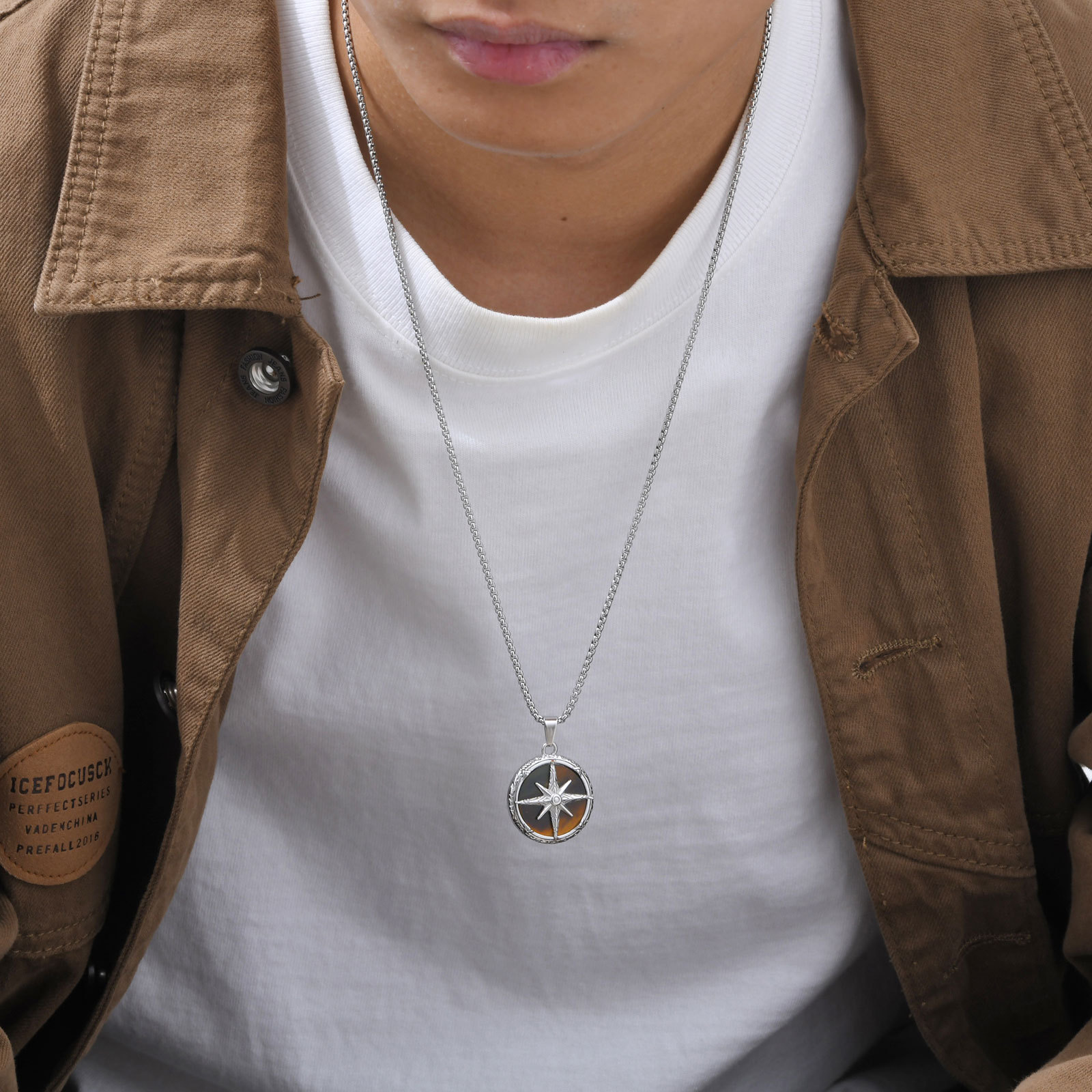 11g Weight Pendant Jewelry Making Type 304 Stainless Steel Chain Material 1 Piece Quantity Daily, Street Occasion 304 Stainless Steel Material Eight awn star Pattern All Seasons Season Men's Gender Hip-Hop, Streetwear Style Hip-Hop Streetwear Eight Awn Star 304 Stainless Steel Men's Men Pendant Necklaces 5