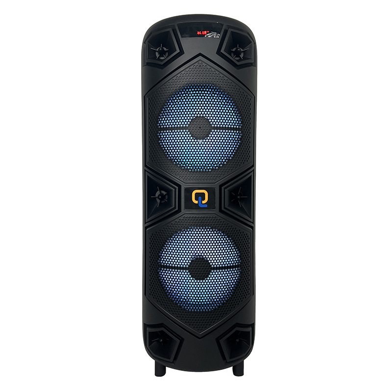 Fábrica de suministro directo de altavoces inalámbricos de 8 pulgadas de 20W reproductores Bluetooth con doble micrófono inalámbrico LED luz de atmósfera