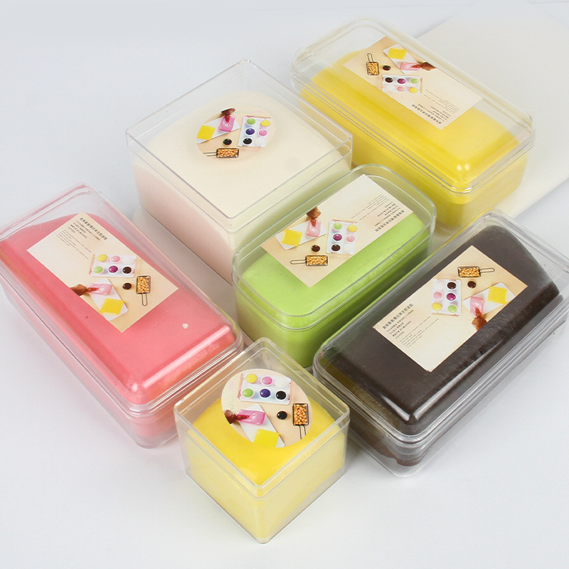 Simulation Slow Rebound Box Packaging Dustproof Sticky Bread Cake Long Strip Round Sticky Mousse Pressure Relief Squeeze Toy 
