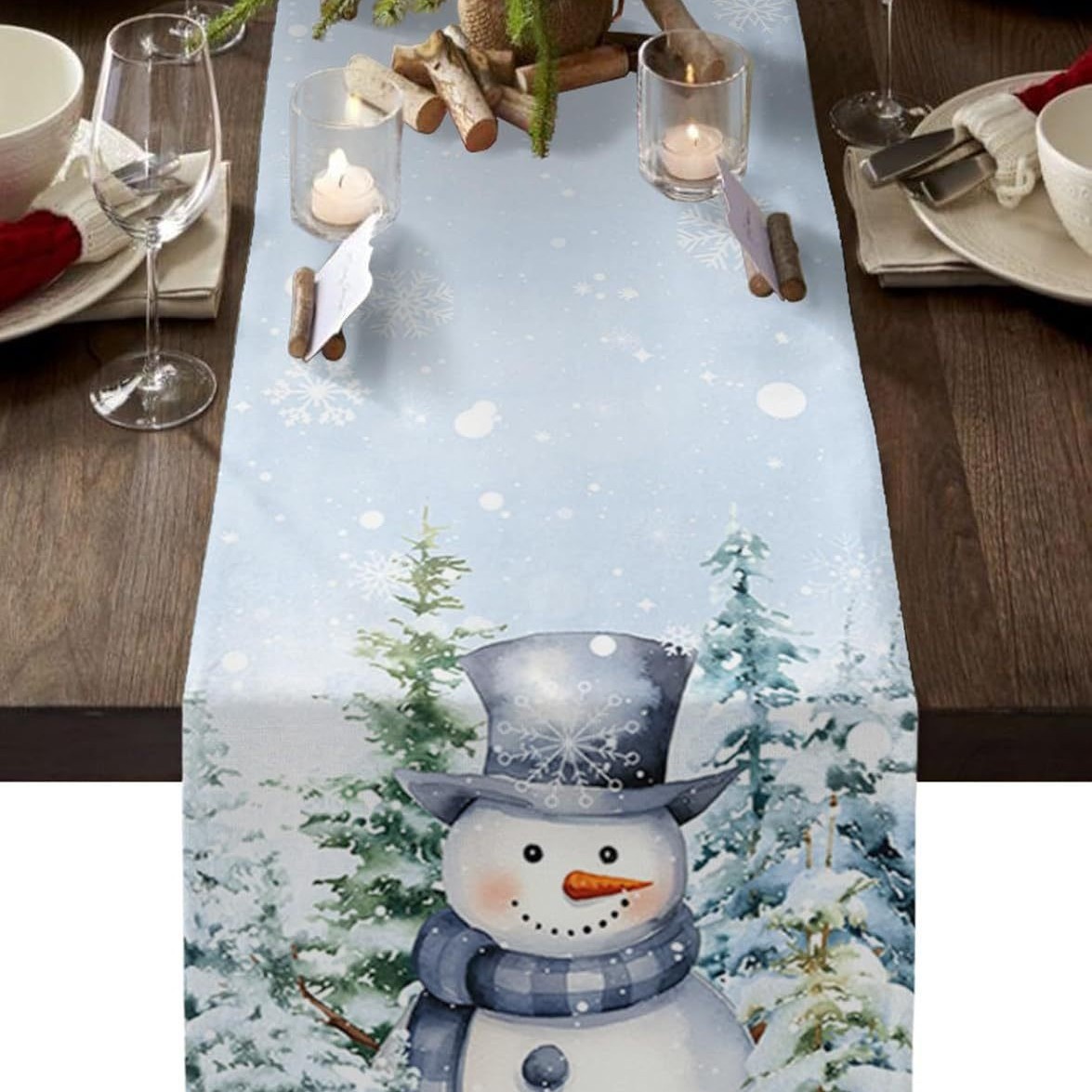 Transfronterizo 2024 Amazon nuevo muñeco de nieve de Navidad Santa linas bandejas de mesa bandejas de mesa de comedor de té