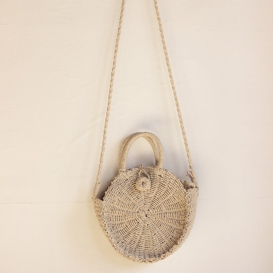The new straw bag Xia Nu's round paper rope bag vacation bag
