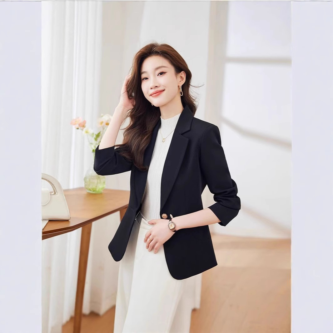 Brown Blazer 2024 New Fashion Style, Elegant Short Casual Suit Jacket For Petite Individuals_voghion.com