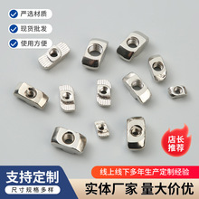 跨境铝型材欧标t型螺母 铁镀镍船型锥头螺帽 20型30型T型螺母批发