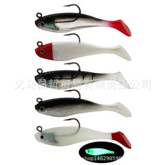 Factory Direct Sale 8cm Red Head Soft Bait Glow-in-the-Dark Lure Artificial Lure Five Colors Available Single Hook Lead Fish