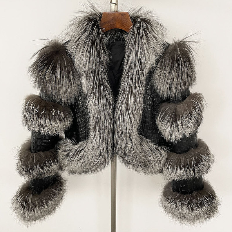 Haining Genuine Leather Fox Fur One Coat Women's Short Winter New Down Liner Fur Coat Coat Haining Genuine Leather Fox Fur One Coat Women's Short Winter New Down Liner Fur Coat Coat