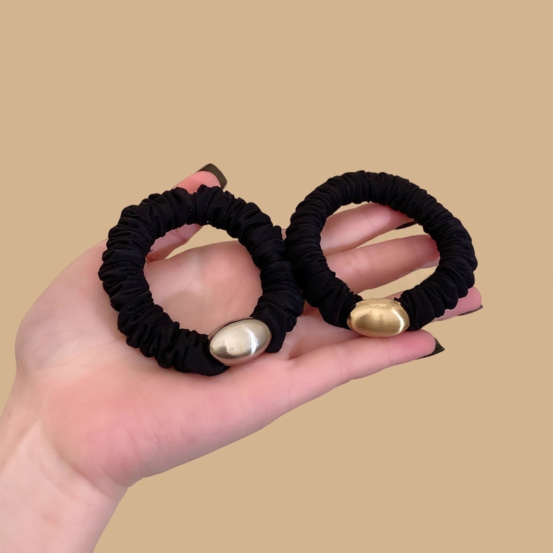 Casual Elegant Brushed Gold Label Headband High Elasticity and Durable Hair Rope High-End Versatile Ponytail Rubber Band Women's Hair Tie Casual Elegant Brushed Gold Label Headband High Elasticity and Durable Hair Rope High-End Versatile Ponytail Rubber Band Women's Hair Tie