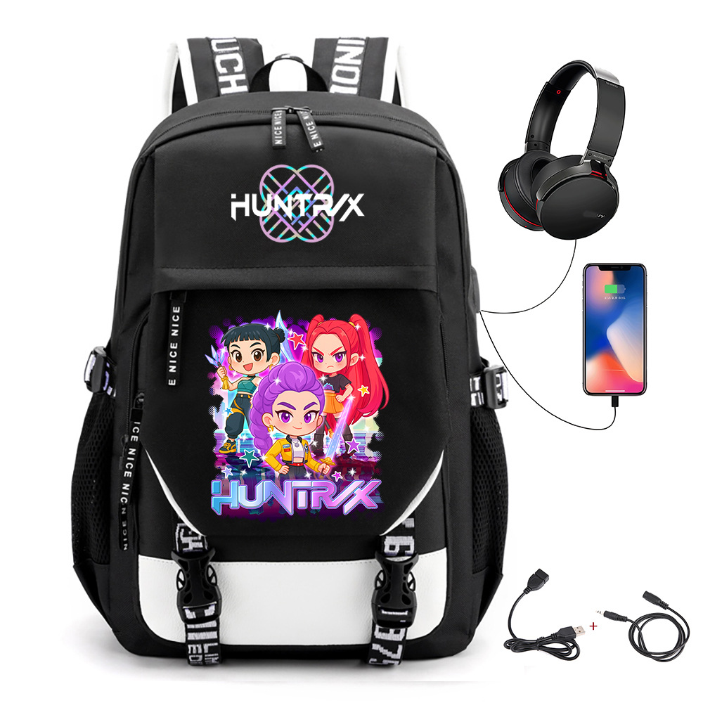 Comercio exterior transfronterizo KPOP Caza de brujas película impresión perimetral mochila mochila escolar mochila USB
