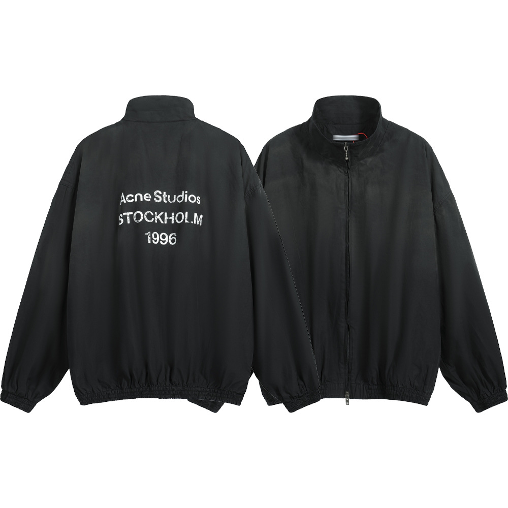 Tide AC1996 hacer vieja sucia LOGO chaqueta de letras pareja suelta hombre y mujer abrigo casual chaqueta de calle alta abrigo