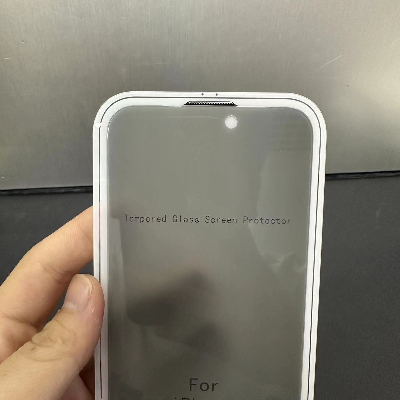 Aplicable a Apple 15 peep-prueba de película templada pantalla completa sin borde negro versión completa cubierta completa con red