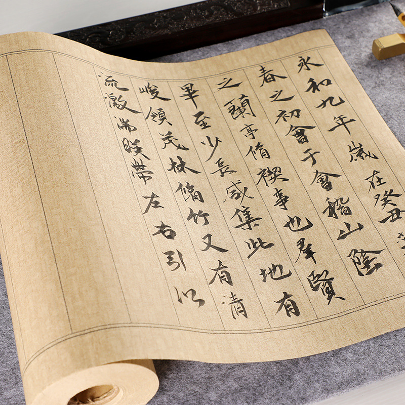 草木风宣纸方格长卷 半生半熟复古笺竖格纸 小楷小行草毛笔书E18