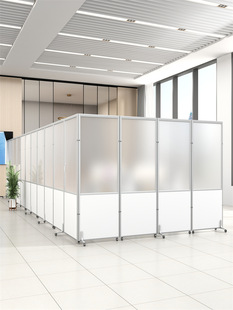 Sliding Screen Partition Frosted Acrylic Factory Workshop Activity Folding Mobile Screen Partition Transparent Office