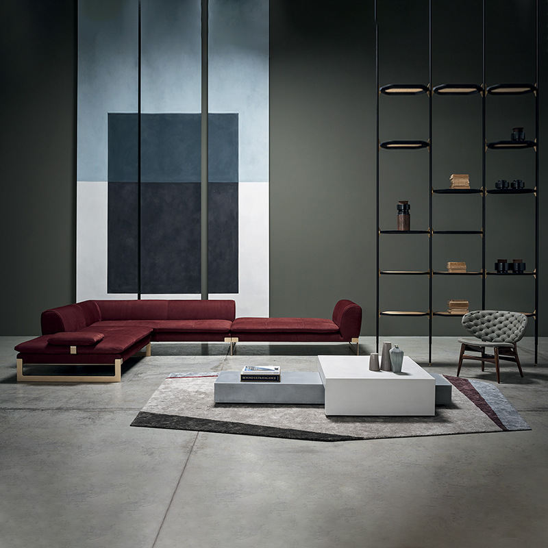 Baxter Italian Genuine Leather Sofa&mdash;High-End Custom-Made Modern Minimalist Corner Sofa for Villa Living Rooms