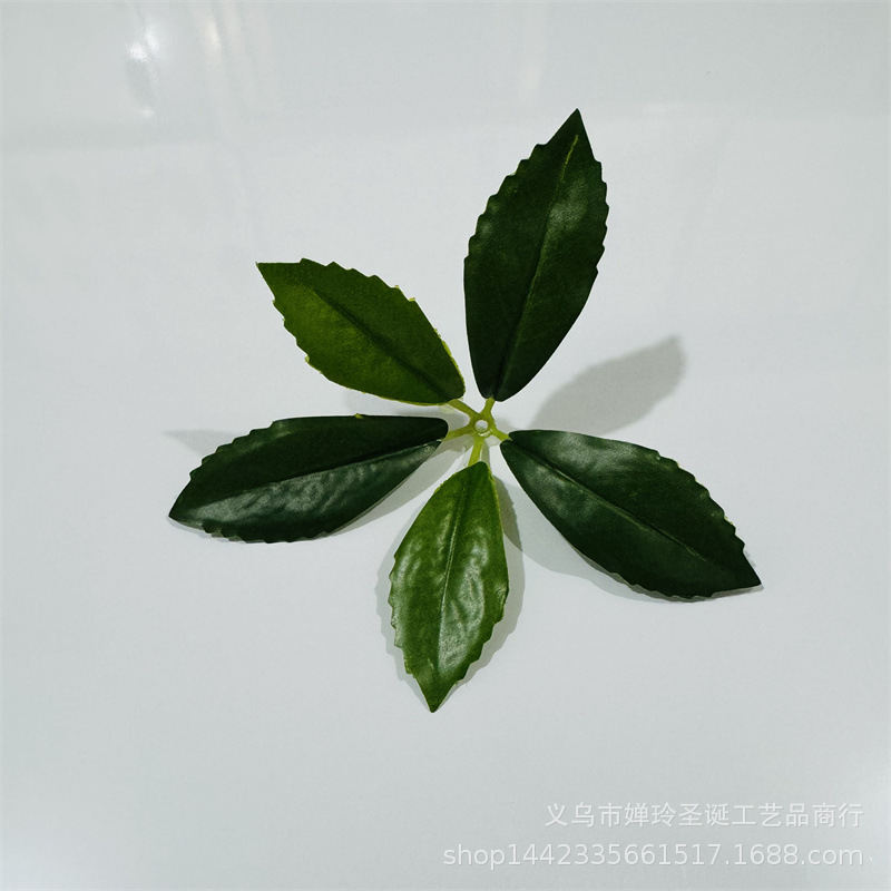 仿真植物仿真花叶配件 5片马醉木叶人造花叶成品装饰胶布叶片批发