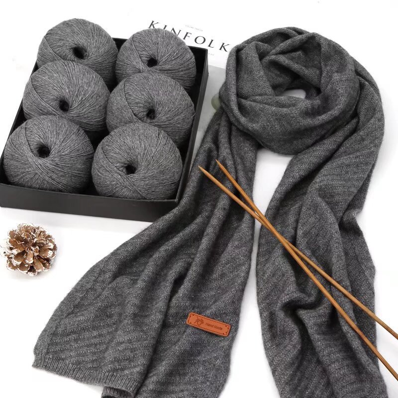 珍品羊绒围巾线手工编织diy亲肤保暖羔羊绒高端彩点纱匠织钩织