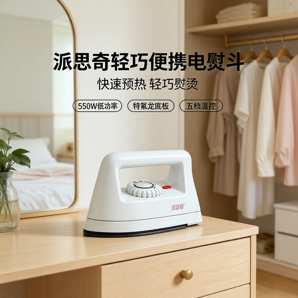 Paishiqi national standard 3c certified electric iron for home use, small and portable, with rapid preheating and non-stick soleplate