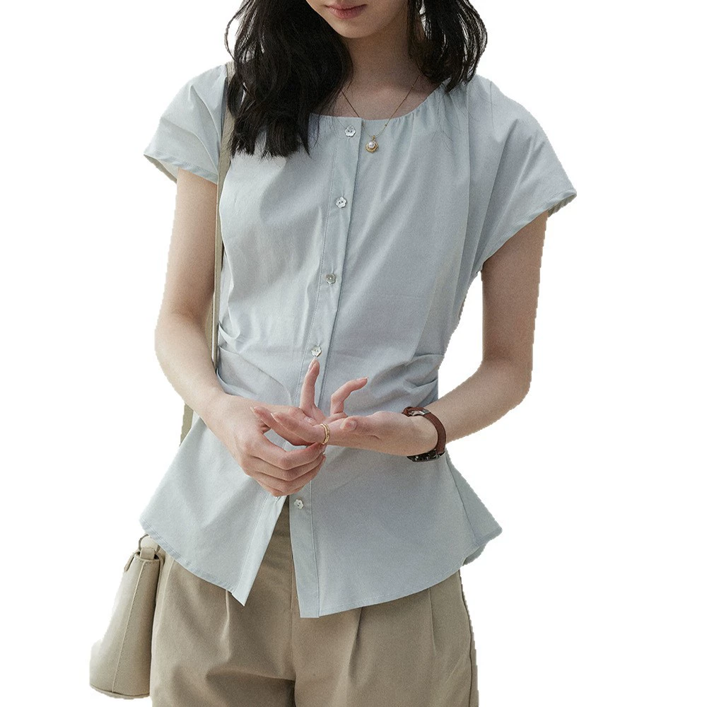 Фиксированный корсет, пояс, летняя ретро рубашка, slim fit, яркий запоминающийся стиль
