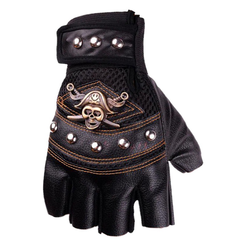 Guantes de medio Dedo de equitación al aire libre para hombres primavera y otoño antideslizante transpirable resistente al desgaste motocicleta bicicleta motocicleta estudiante GUANTES DE PU